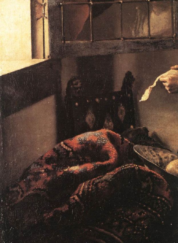 Muchacha leyendo una carta, 1657, detalle