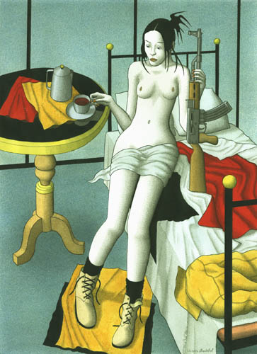 Today There Will Be a Difficult Day by Andrej Mashkovtsev, 2003, indian ink and watercolor on paper, 37 x 27 cm.