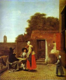Pieter de Hooch. A Dutch Courtyard. c. 1660. Oil on canvas, 68 x 59 cm. The National Gallery of Art, Washington, DC, USA