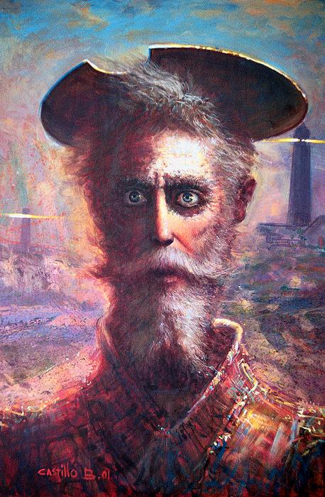 El Quijote, obra al óleo del artista Juan  Angel Castillo, en  Giorgio Santini Gallery