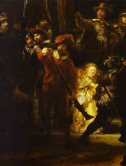 The Night Watch (The Militia Company of Captain Frans Banning Cocq and of Lieutenant Willem van Ruytenburgh). Detail. 1642. Oil on canvas. Rijksmuseum, Amsterdam, the Netherlands