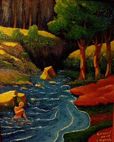 Rio Zinqueta de Manuel López Acosta,1994, 63 x 52  cm. Oil painting