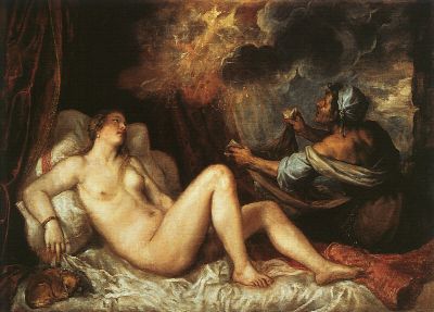 Dnae recibiendo la lluvia de oro, por Ticiano, Madrid, Museo del Prado.
